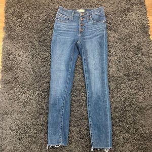Madewell 9” mid rise skinny jeans size 25